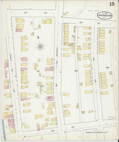 Sanborn Fire Insurance Map from Lansingburg, Rensselaer County, New York (1892), Sheet #0015 - Complete Map Set gallery image, historic Sanborn map, vintage wall art, New York New York