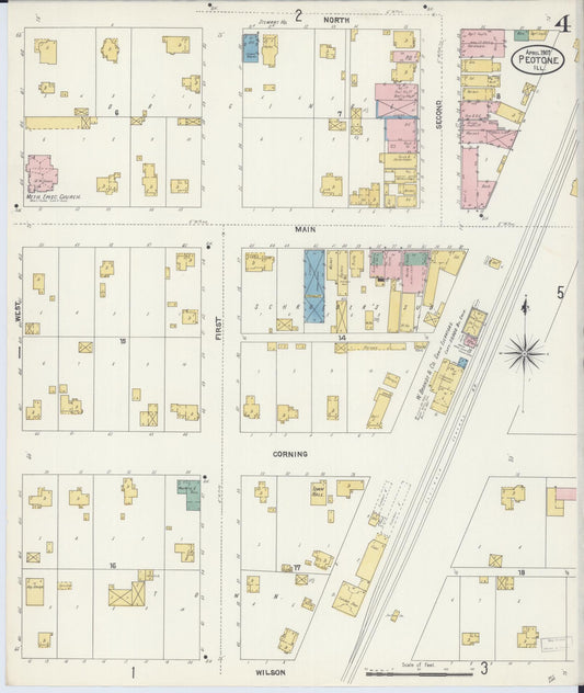 Sanborn Fire Insurance Map from Peotone, Will County, Illinois (1907), Sheet #0004 - Historic Sanborn Fire Insurance Map Print, vintage old map wall art, antique decor, genealogy gift, Illinois Illinois map