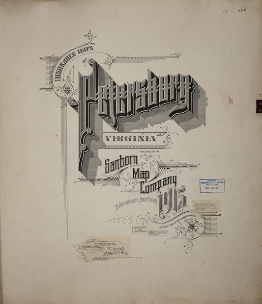 Sanborn Fire Insurance Map from Petersburg, Independent Cities, Virginia. (1950) – Historic Sanborn Fire Insurance Map Print