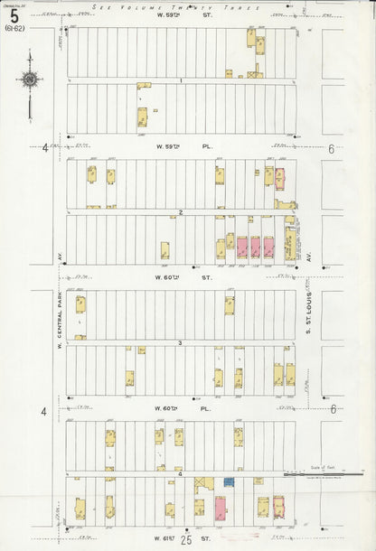Sanborn Fire Insurance Map from Chicago, Cook County, Illinois (1920), Sheet #0005 - Historic Sanborn Fire Insurance Map Print, vintage old map wall art, antique decor, genealogy gift, Illinois Illinois map