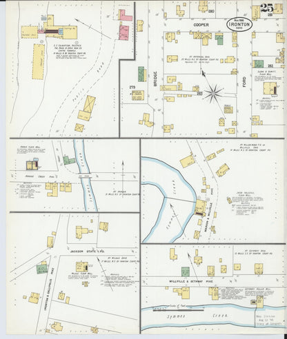Sanborn Fire Insurance Map from Ironton, Lawrence County, Ohio (1900), Sheet #0025 - Complete Map Set gallery image, historic Sanborn map, vintage wall art, Ohio Ohio