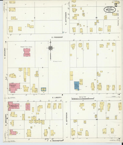 Sanborn Fire Insurance Map from Medina, Medina County, Ohio (1911), Sheet #0002 - Historic Sanborn Fire Insurance Map Print, vintage old map wall art, antique decor, genealogy gift, Ohio Ohio map