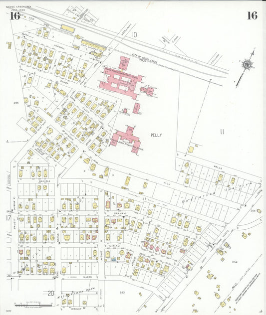 Sanborn Fire Insurance Map from Goose Creek, Harris County, Texas (1939), Sheet #0016 - Historic Sanborn Fire Insurance Map Print, vintage old map wall art, antique decor, genealogy gift, Texas Texas map