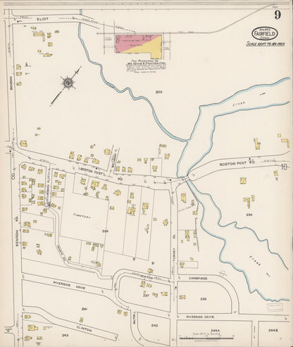 Sanborn Fire Insurance Map from Fairfield, Fairfield County, Connecticut (1922), Sheet #0009 - Complete Map Set gallery image, historic Sanborn map, vintage wall art, Connecticut Connecticut