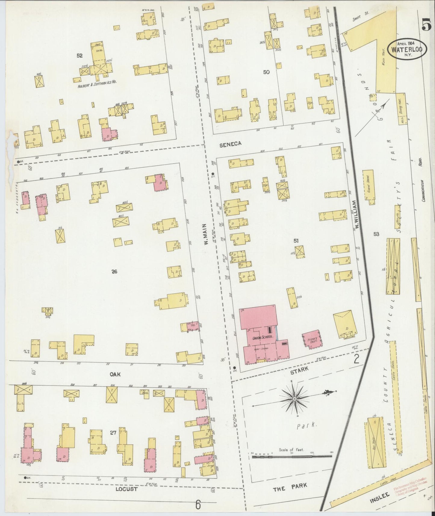 Sanborn Fire Insurance Map from Waterloo, Seneca County, New York (1904), Sheet #0005 - Complete Map Set gallery image, historic Sanborn map, vintage wall art, New York New York