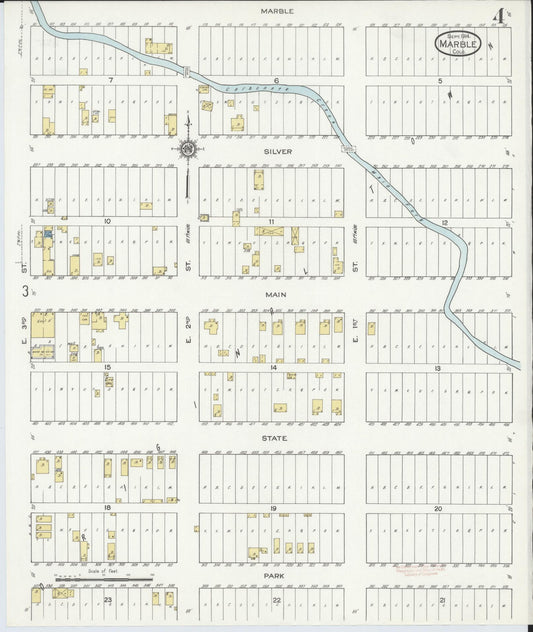 Sanborn Fire Insurance Map from Marble, Gunnison County, Colorado (1914), Sheet #0004 - Historic Sanborn Fire Insurance Map Print, vintage old map wall art, antique decor, genealogy gift, Colorado Colorado map
