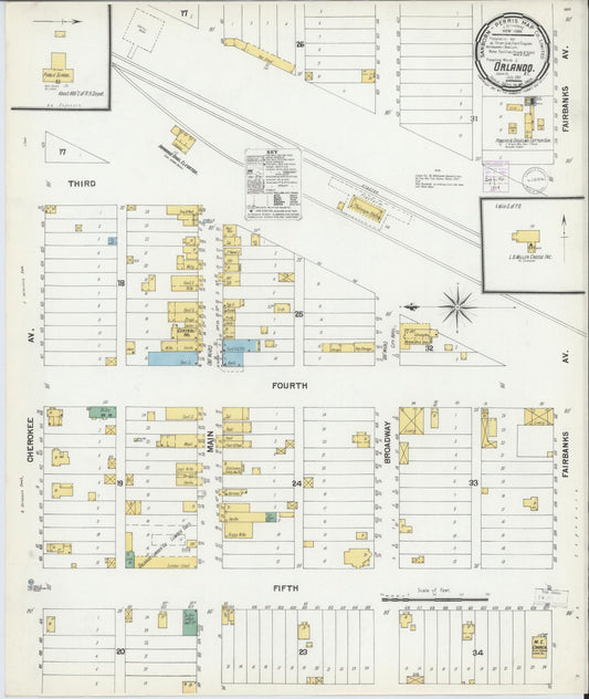 Sanborn Fire Insurance Map from Orlando, Logan County, Oklahoma (1901), Sheet #0001 - Historic Sanborn Fire Insurance Map Print, vintage old map wall art, antique decor, genealogy gift, Oklahoma Oklahoma map