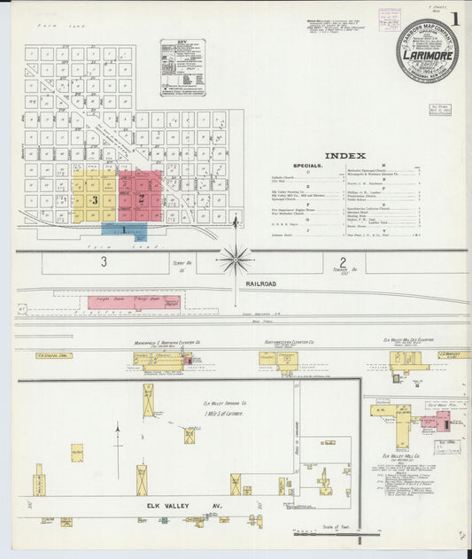 Sanborn Fire Insurance Map from Larimore, Grand Forks County, North Dakota. (1904) – Historic Sanborn Fire Insurance Map Print