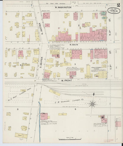 Sanborn Fire Insurance Map from Ionia, Ionia County, Michigan (1890), Sheet #0002 - Complete Map Set gallery image, historic Sanborn map, vintage wall art, Michigan Michigan