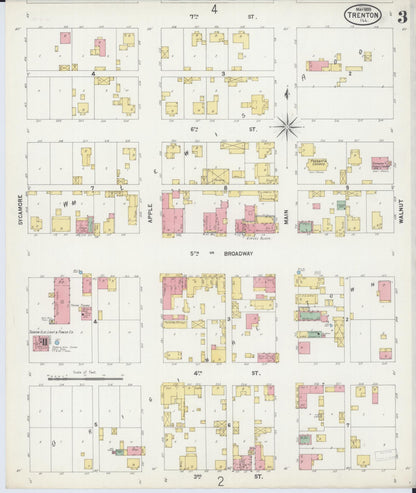 Sanborn Fire Insurance Map from Trenton, Clinton County, Illinois (1899), Sheet #0003 - Historic Sanborn Fire Insurance Map Print, vintage old map wall art, antique decor, genealogy gift, Illinois Illinois map