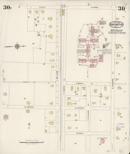 Sanborn Fire Insurance Map from Burlington, Alamance County, North Carolina (1924), Sheet #0030 - Complete Map Set gallery image, historic Sanborn map, vintage wall art, North Carolina North Carolina