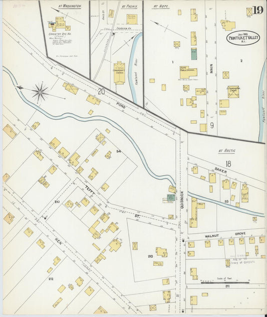 Sanborn Fire Insurance Map from Pawtuxet Valley, Kent and Providence Counties, Rhode Island (1903), Sheet #0019 - Historic Sanborn Fire Insurance Map Print, vintage old map wall art, antique decor, genealogy gift, Washington Washington map