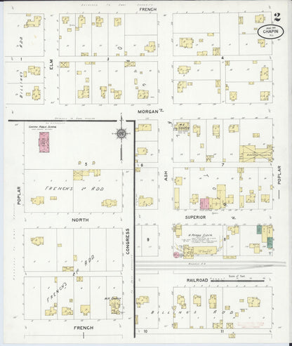 Sanborn Fire Insurance Map from Chapin, Morgan County, Illinois (1910), Sheet #0002 - Complete Map Set gallery image, historic Sanborn map, vintage wall art, Illinois Illinois