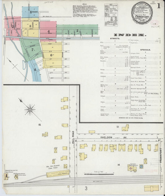 Sanborn Fire Insurance Map from Frankfort, Herkimer County, New York (1897), Sheet #0001 - Historic Sanborn Fire Insurance Map Print, vintage old map wall art, antique decor, genealogy gift, New York New York map