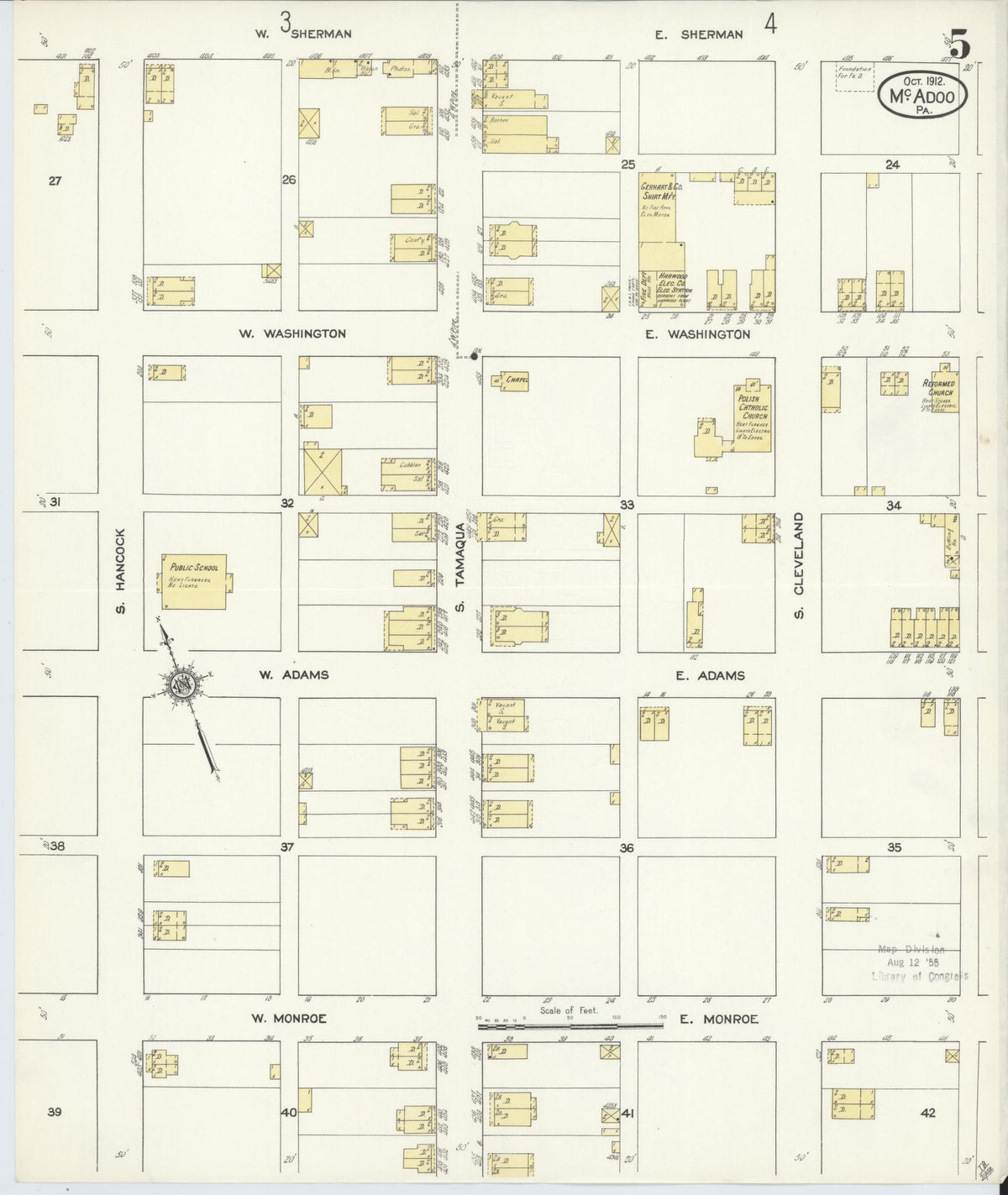 Sanborn Fire Insurance Map from McAdoo, Schuylkill County, Pennsylvania (1912), Sheet #0005 - Complete Map Set gallery image, historic Sanborn map, vintage wall art, Pennsylvania Pennsylvania