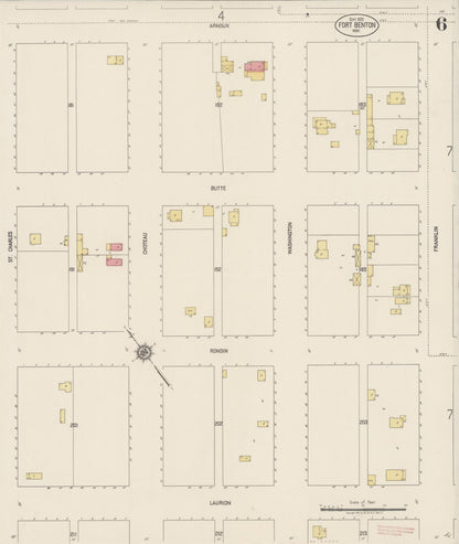 Sanborn Fire Insurance Map from Fort Benton, Chouteau County, Montana (1920), Sheet #0006 - Complete Map Set gallery image, historic Sanborn map, vintage wall art, Montana Montana