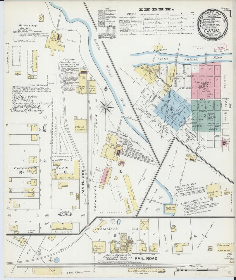 Sanborn Fire Insurance Map from Carmi, White County, Illinois. (1893) – Map View