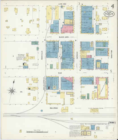 Sanborn Fire Insurance Map from Dublin, Erath County, Texas (1907), Sheet #0004 - Complete Map Set gallery image, historic Sanborn map, vintage wall art, Texas Texas