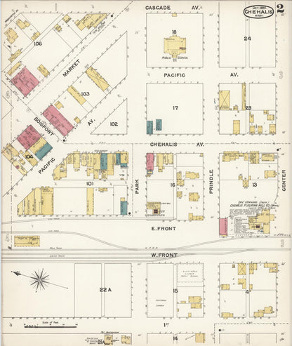 Sanborn Fire Insurance Map from Chehalis, Lewis County, Washington (1893), Sheet #0002 - Complete Map Set gallery image, historic Sanborn map, vintage wall art, Washington Washington
