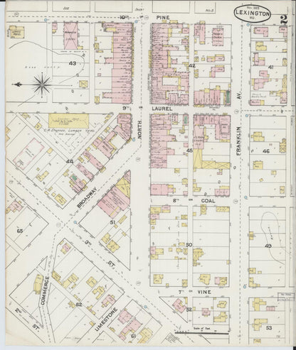 Sanborn Fire Insurance Map from Lexington, Lafayette County, Missouri (1889), Sheet #0002 - Complete Map Set gallery image, historic Sanborn map, vintage wall art, Missouri Missouri