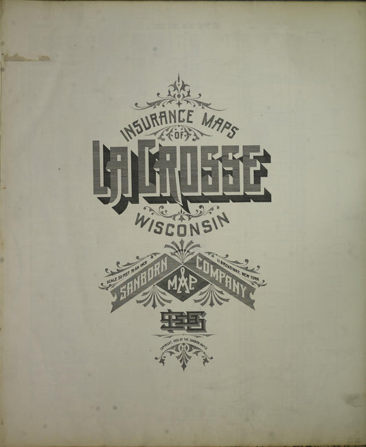 Sanborn Fire Insurance Map from La Crosse, La Crosse County, Wisconsin (1906), Sheet #0001 - Historic Sanborn Fire Insurance Map Print, vintage old map wall art, antique decor, genealogy gift, Wisconsin Wisconsin map