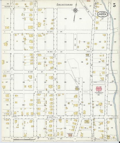 Sanborn Fire Insurance Map from Jasper, Walker County, Alabama (1916), Sheet #0005 - Complete Map Set gallery image, historic Sanborn map, vintage wall art, Alabama Alabama