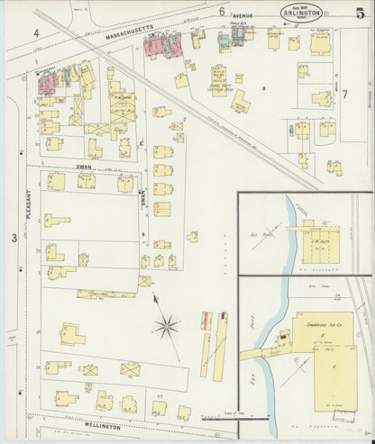 Sanborn Fire Insurance Map from Arlington, Middlesex County, Massachusetts (1897), Sheet #0005 - Complete Map Set gallery image, historic Sanborn map, vintage wall art, Massachusetts Massachusetts