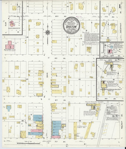 Sanborn Fire Insurance Map from Bristow, Creek County, Oklahoma. (1910) – Historic Sanborn Fire Insurance Map Print