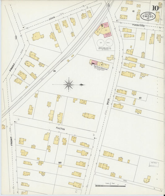 Sanborn Fire Insurance Map from Owego, Tioga County, New York (1904), Sheet #0010 - Historic Sanborn Fire Insurance Map Print, vintage old map wall art, antique decor, genealogy gift, New York New York map
