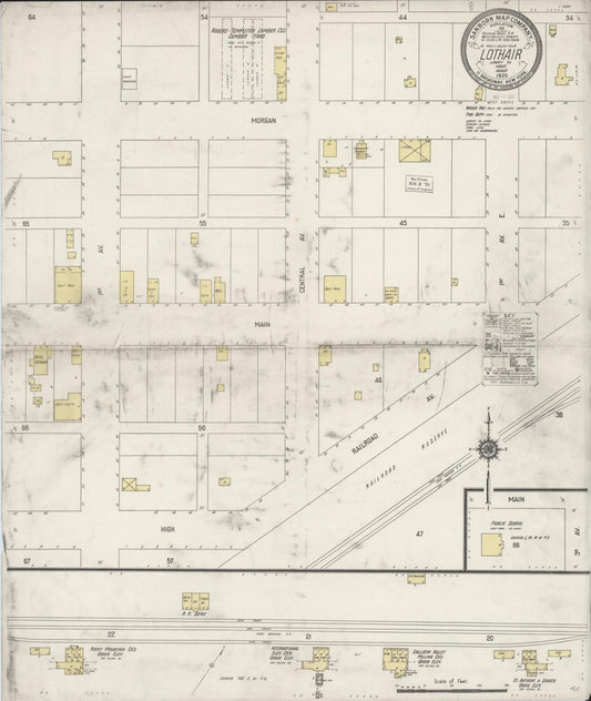 Sanborn Fire Insurance Map from Lothair, Liberty County, Montana (1920), Sheet #0001 - Historic Sanborn Fire Insurance Map Print, vintage old map wall art, antique decor, genealogy gift, Montana Montana map