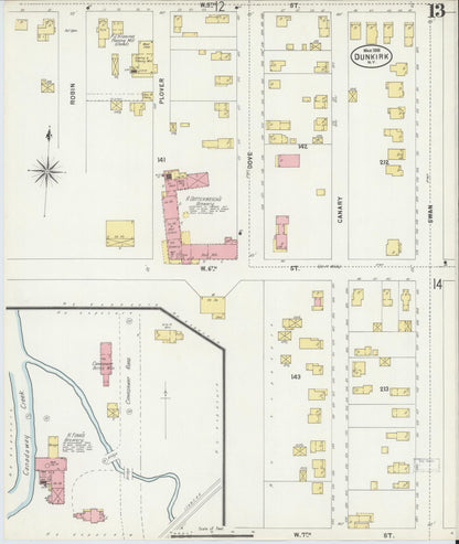 Sanborn Fire Insurance Map from Dunkirk, Chautauqua County, New York (1898), Sheet #0013 - Complete Map Set gallery image, historic Sanborn map, vintage wall art, New York New York