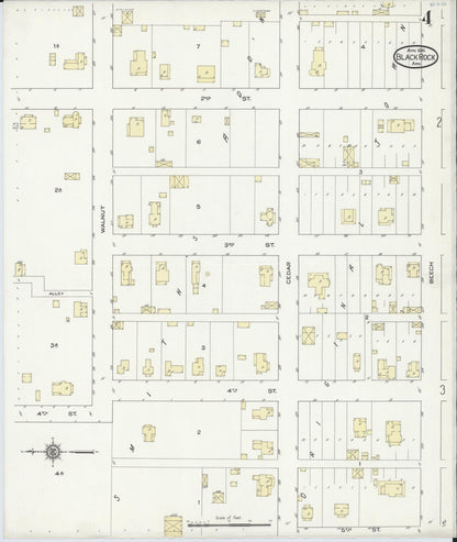Sanborn Fire Insurance Map from Black Rock, Lawrence County, Arkansas (1914), Sheet #0004 - Complete Map Set gallery image, historic Sanborn map, vintage wall art, Arkansas Arkansas