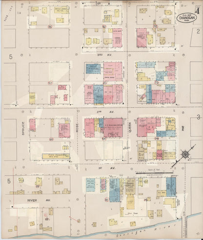 Sanborn Fire Insurance Map from Okanogan, Okanogan County, Washington (1945), Sheet #0004 - Complete Map Set gallery image, historic Sanborn map, vintage wall art, Washington Washington