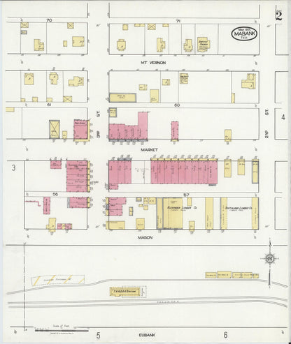 Sanborn Fire Insurance Map from Mabank, Kaufman County, Texas (1921), Sheet #0002 - Complete Map Set gallery image, historic Sanborn map, vintage wall art, Texas Texas