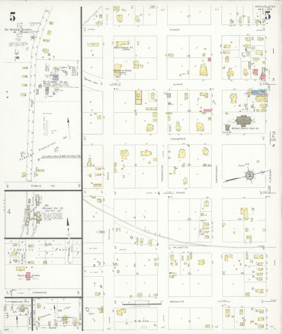Sanborn Fire Insurance Map from Refugio, Refugio County, Texas (1935), Sheet #0005 - Complete Map Set gallery image, historic Sanborn map, vintage wall art, Texas Texas