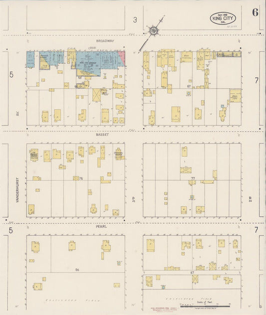 Sanborn Fire Insurance Map from King City, Monterey County, California (1919), Sheet #0006 - Historic Sanborn Fire Insurance Map Print, vintage old map wall art, antique decor, genealogy gift, California California map