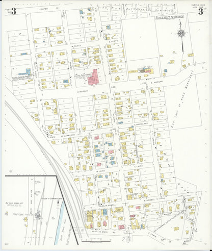 Sanborn Fire Insurance Map from Cleves, Hamilton County, Ohio (1938), Sheet #0003 - Historic Sanborn Fire Insurance Map Print, vintage old map wall art, antique decor, genealogy gift, Ohio Ohio map