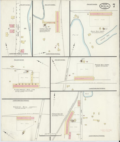 Sanborn Fire Insurance Map from Berlin, Hartford County, Connecticut (1914), Sheet #0007 - Complete Map Set gallery image, historic Sanborn map, vintage wall art, Connecticut Connecticut