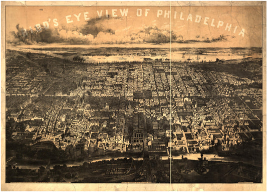 Bird's eye view of Philadelphia (1868) – Historic Bird’s-Eye View Panorama Print