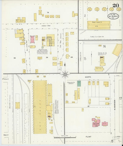 Sanborn Fire Insurance Map from Albany, Dougherty County, Georgia (1905), Sheet #0020 - Complete Map Set gallery image, historic Sanborn map, vintage wall art, Georgia Georgia