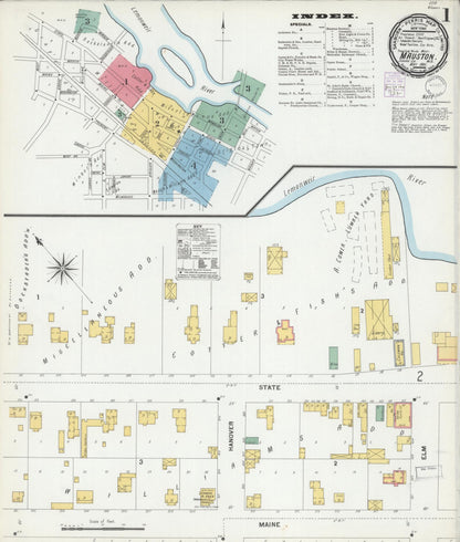 Sanborn Fire Insurance Map from Mauston, Juneau County, Wisconsin (1901), Sheet #0001 - Historic Sanborn Fire Insurance Map Print, vintage old map wall art, antique decor, genealogy gift, Wisconsin Wisconsin map