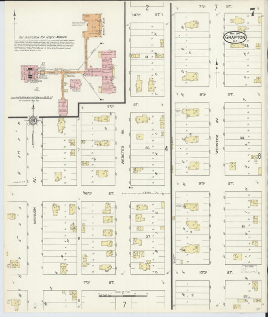 Sanborn Fire Insurance Map from Grafton, Walsh County, North Dakota (1914), Sheet #0007 - Historic Sanborn Fire Insurance Map Print, vintage old map wall art, antique decor, genealogy gift, North Dakota North Dakota map