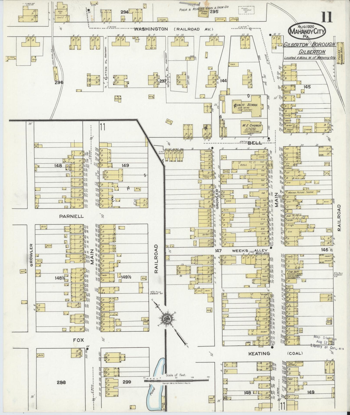 Sanborn Fire Insurance Map from Mahanoy City, Schuylkill County, Pennsylvania (1920), Sheet #0011 - Complete Map Set gallery image, historic Sanborn map, vintage wall art, Pennsylvania Pennsylvania