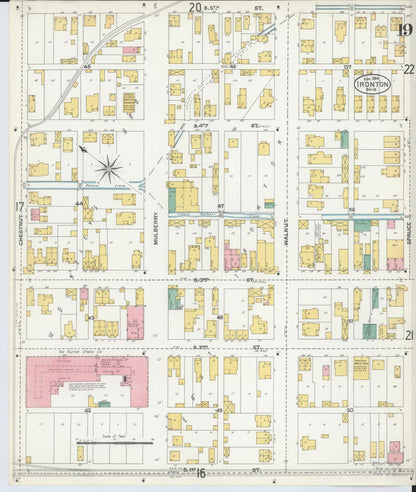 Sanborn Fire Insurance Map from Ironton, Lawrence County, Ohio (1904), Sheet #0019 - Historic Sanborn Fire Insurance Map Print, vintage old map wall art, antique decor, genealogy gift, Ohio Ohio map