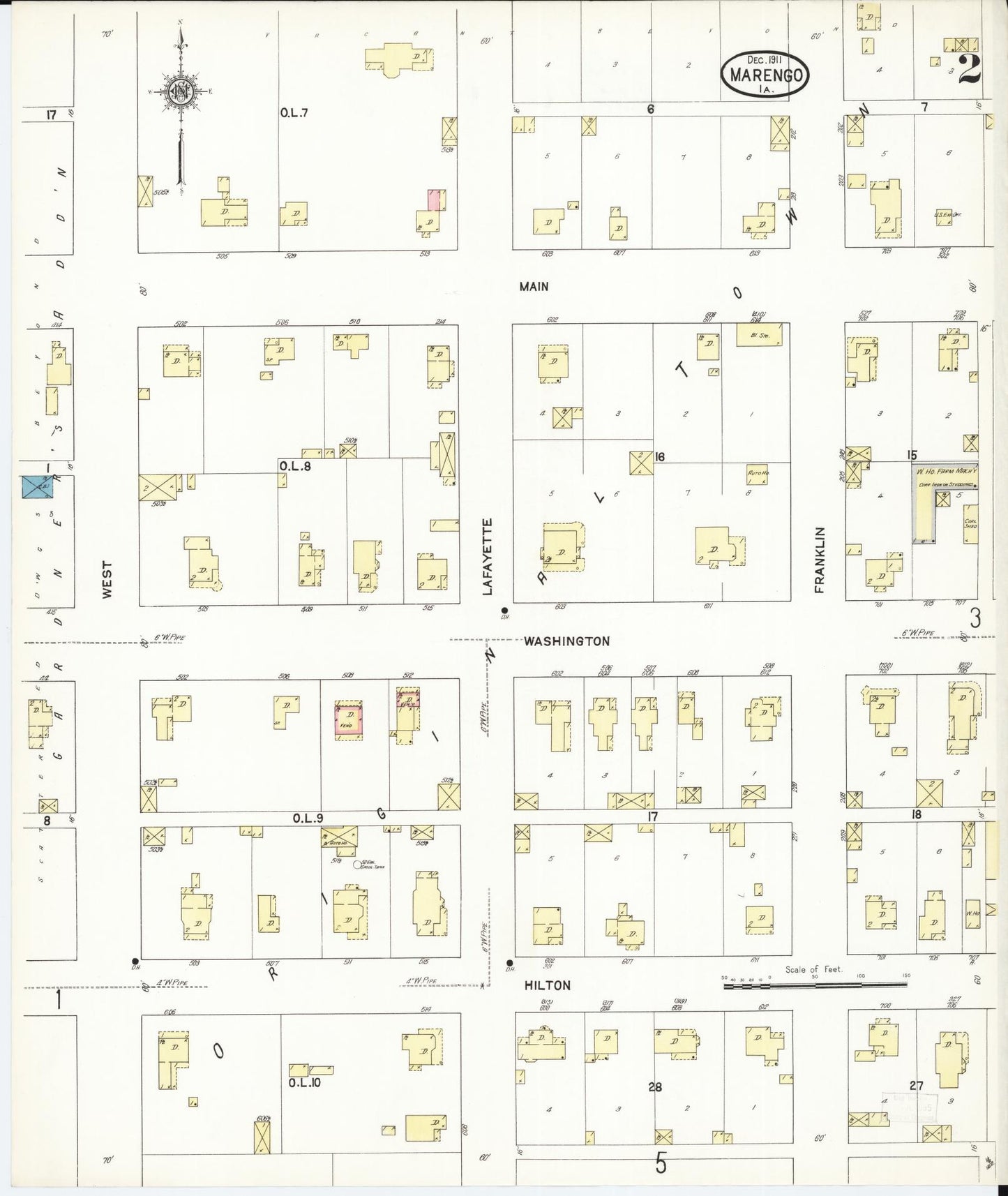 Sanborn Fire Insurance Map from Marengo, Iowa County, Iowa (1911), Sheet #0002 - Historic Sanborn Fire Insurance Map Print