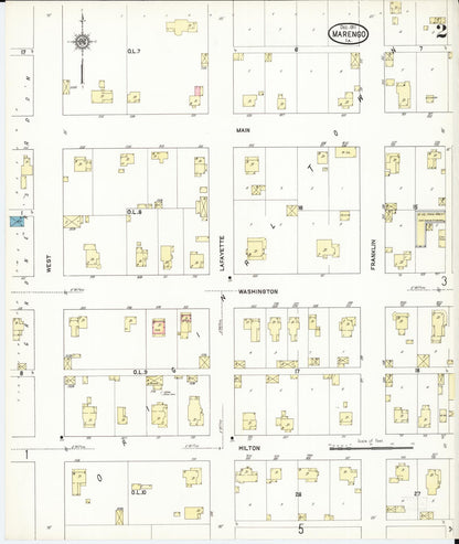 Sanborn Fire Insurance Map from Marengo, Iowa County, Iowa (1911), Sheet #0002 - Historic Sanborn Fire Insurance Map Print