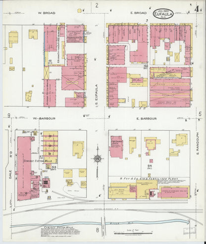 Sanborn Fire Insurance Map from Eufaula, Barbour County, Alabama (1920), Sheet #0004 - Complete Map Set gallery image, historic Sanborn map, vintage wall art, Alabama Alabama