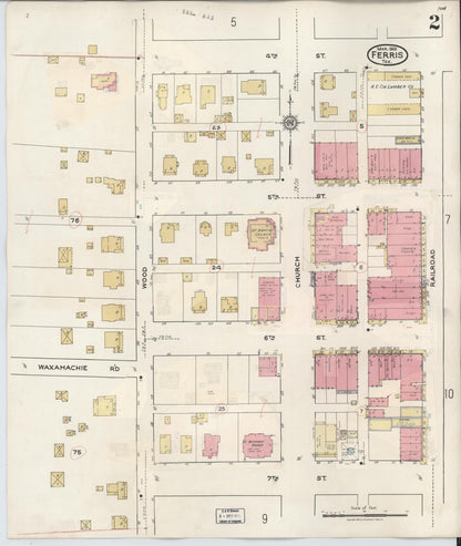 Sanborn Fire Insurance Map from Ferris, Ellis County, Texas (1941), Sheet #0002 - Complete Map Set gallery image, historic Sanborn map, vintage wall art, Texas Texas