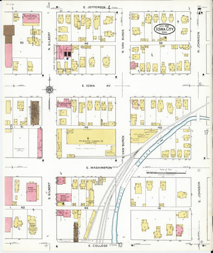 Sanborn Fire Insurance Map from Iowa City, Johnson County, Iowa (1920), Sheet #0007 - Historic Sanborn Fire Insurance Map Print