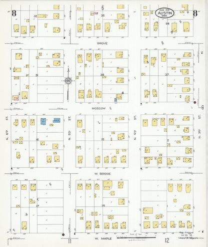 Sanborn Fire Insurance Map from Austin, Mower County, Minnesota (1926), Sheet #0008 - Historic Sanborn Fire Insurance Map Print, vintage old map wall art, antique decor, genealogy gift, Minnesota Minnesota map